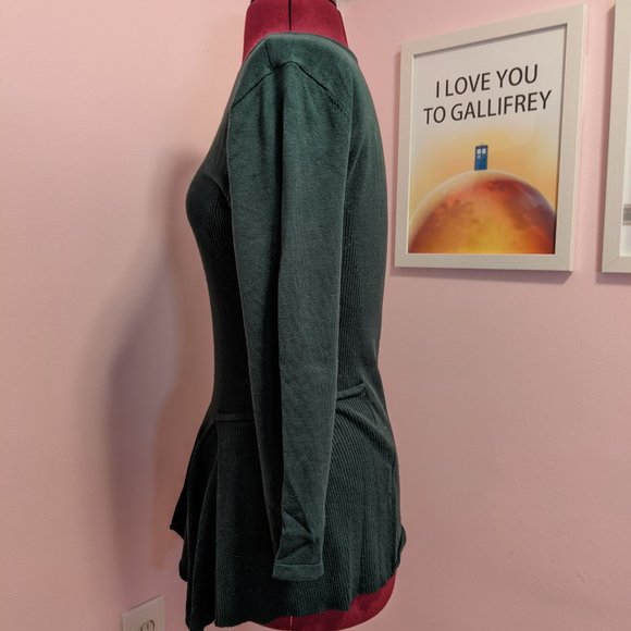 Forest Green Peplum Top - Picture 4 of 6